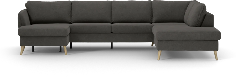 County - 3-sits soffa med schäslong vänster och divan höger - Brun