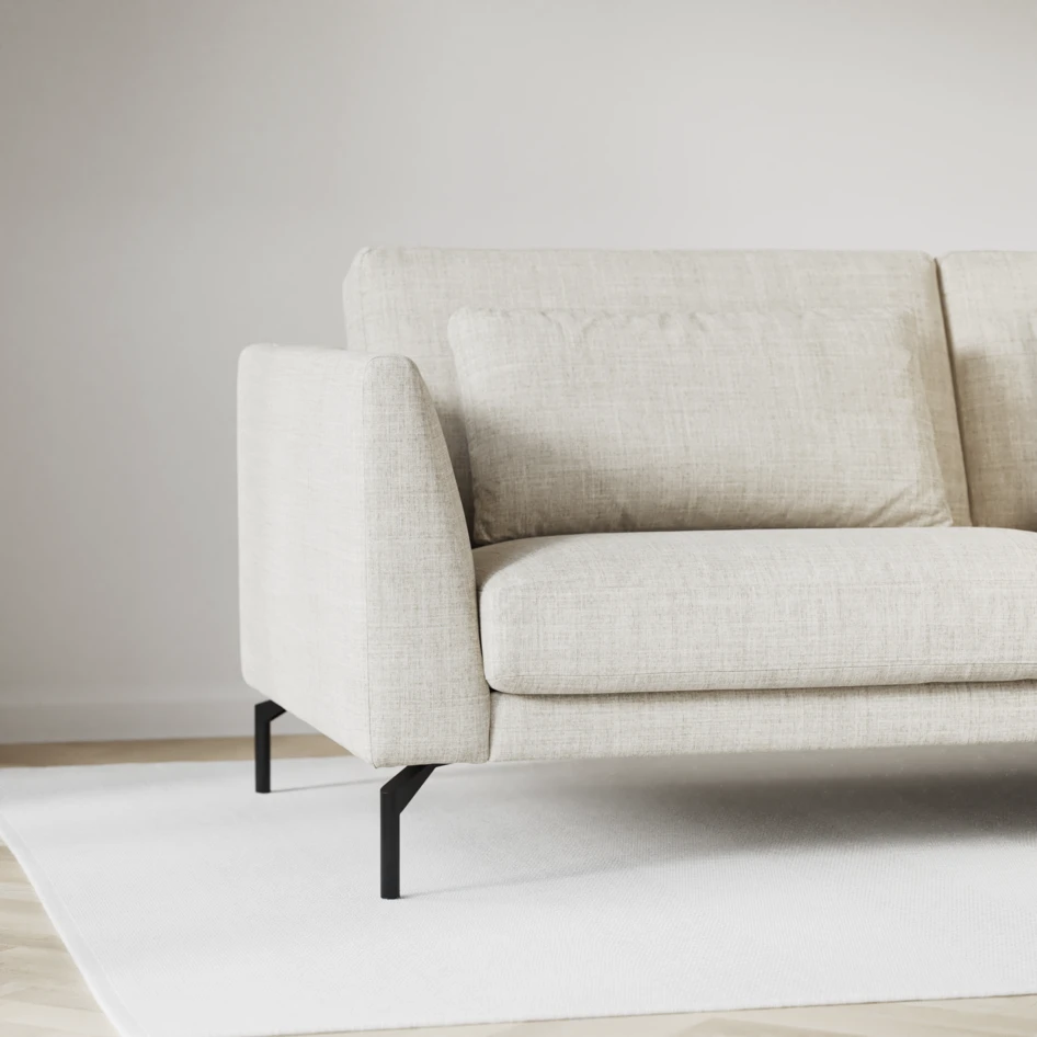Willow - 3-sits soffa med schäslong höger, fast klädsel - Beige