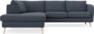 Madison - 2-sits soffa med divan vänster - Blå