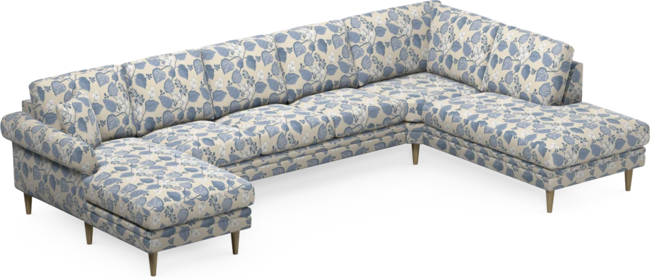 Eden - 3-sits soffa med schäslong vänster och divan höger - Flerfärgad