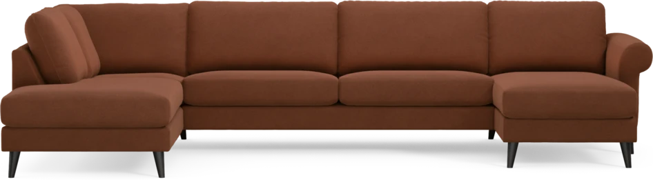 Bridge - 3-sits soffa med divan vänster och schäslong höger - Orange