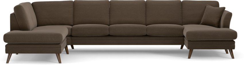 Eden - 3-sits soffa med divan vänster och schäslong höger - Brun
