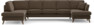 Eden - 3-sits soffa med divan vänster och schäslong höger - Brun