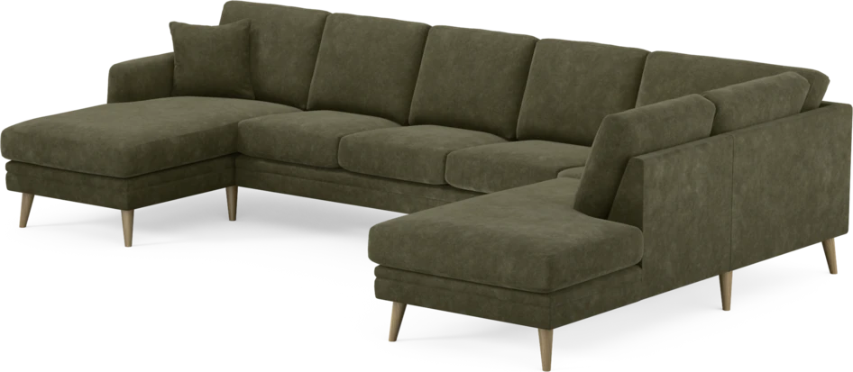 Eden - 3-sits soffa med schäslong vänster och divan höger - Grön