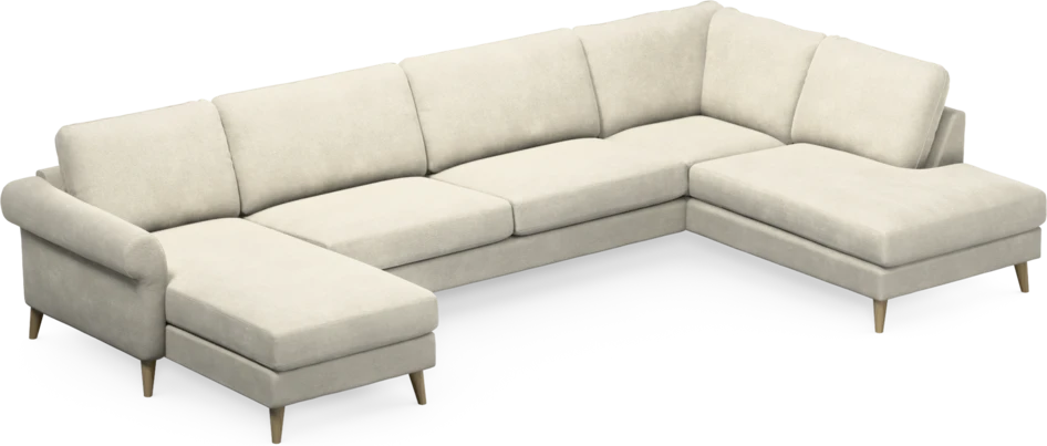 Bridge - 3-sits soffa med schäslong vänster och divan höger - Vit