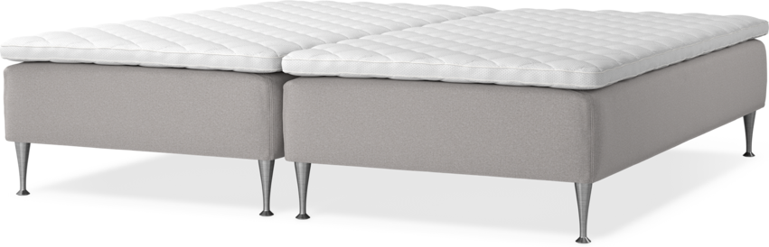 Delux Sense - Ramsäng, dubbelsäng med bäddmadrass - Grå