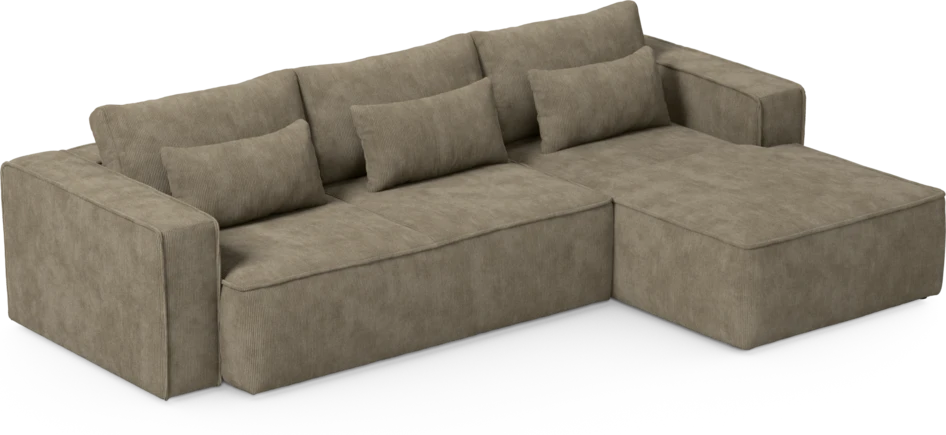 Ide - Bäddsoffa 3-sits med schäslong höger - Beige