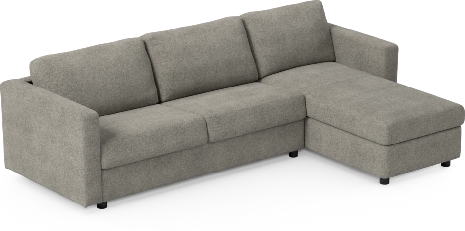 Lindö - Bäddsoffa 2,5-sits med schäslong, vändbar - Grå