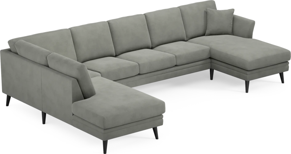 Eden - 3-sits soffa med divan vänster och schäslong höger - Grå