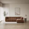 Bella - 3-sits soffa med divan höger - Orange