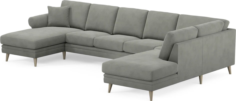 Eden - 3-sits soffa med schäslong vänster och divan höger - Grå