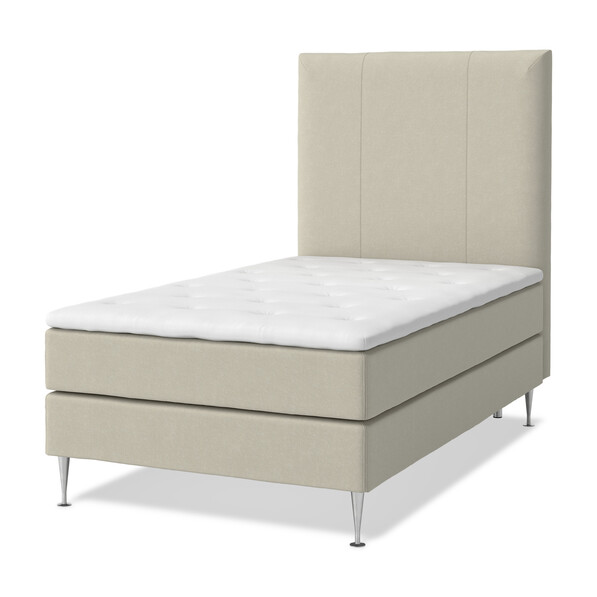 Roma Supreme - Kontinentalsäng, enkelsäng med bäddmadrass och sänggavel - Beige
