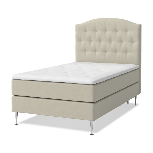 Roma Supreme - Kontinentalsäng, enkelsäng med bäddmadrass och sänggavel - Beige