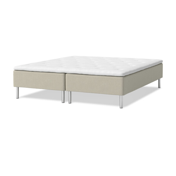 Roma - Ramsäng, dubbelsäng med bäddmadrass vit  - Beige