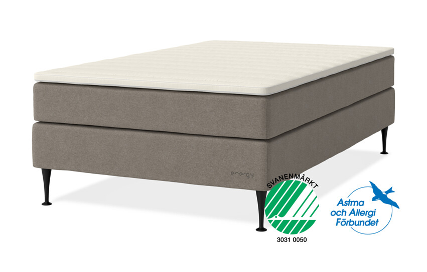 Energy Plus Comfort - Kontinentalsäng, enkelsäng med bäddmadrass Aktsam - Brun