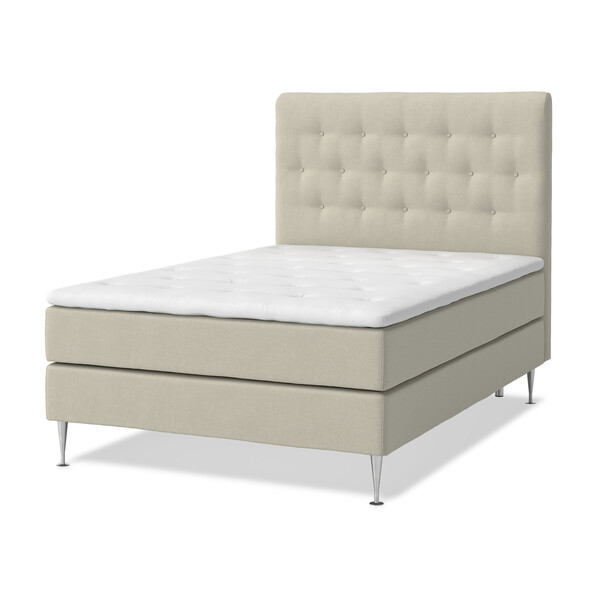 Roma Supreme - Kontinentalsäng, enkelsäng med bäddmadrass och sänggavel - Beige