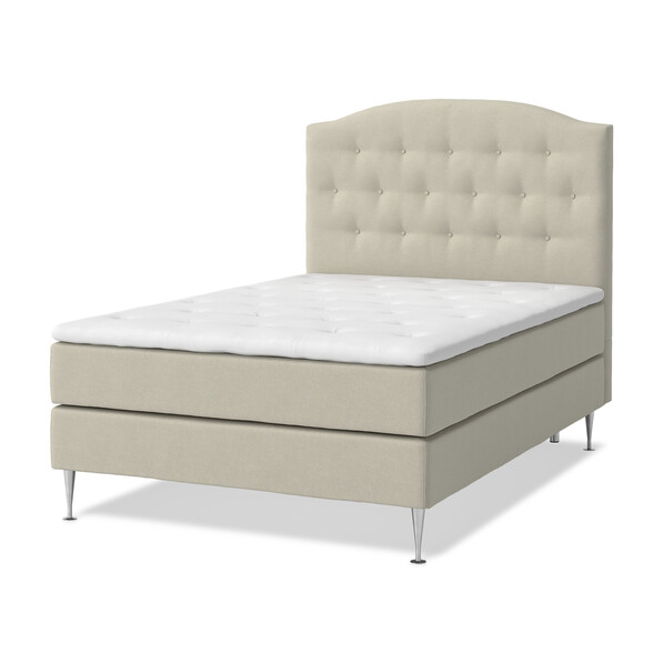 Roma Supreme - Kontinentalsäng, enkelsäng med bäddmadrass och sänggavel - Beige