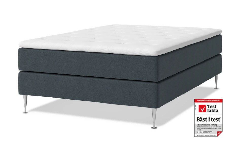 Roma Supreme - Kontinentalsäng, enkelsäng med bäddmadrass - Blå