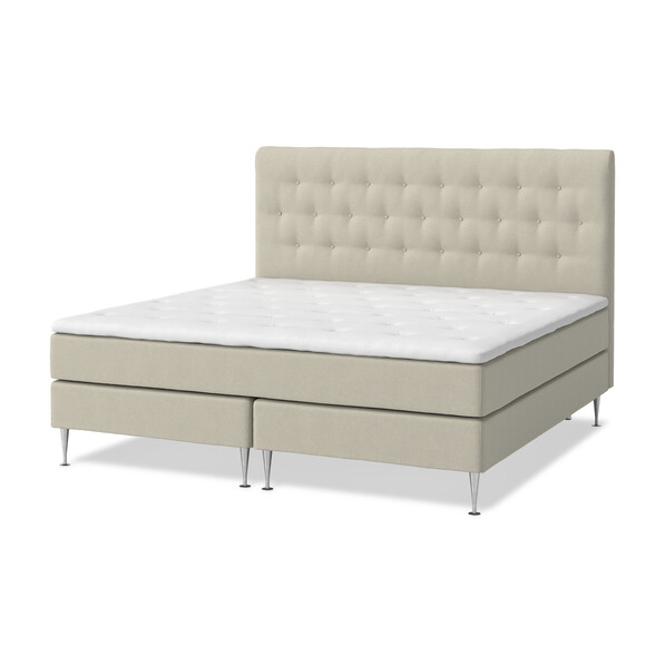 Roma Supreme - Kontinentalsäng, dubbelsäng med bäddmadrass och sänggavel - Beige