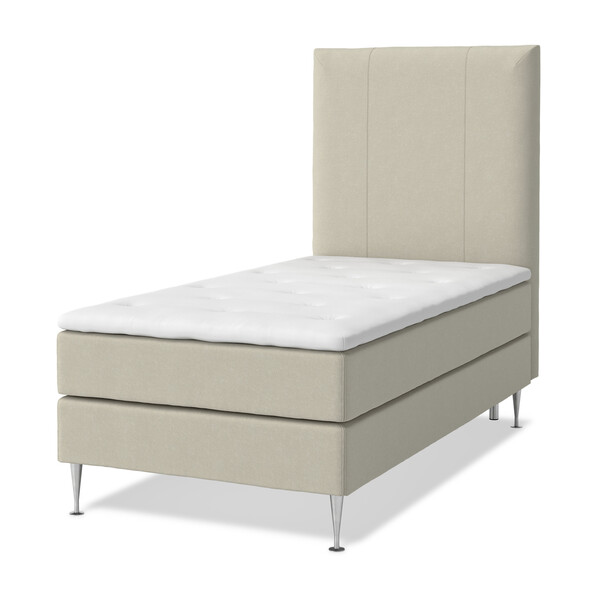 Roma Supreme - Kontinentalsäng, enkelsäng med bäddmadrass och sänggavel - Beige