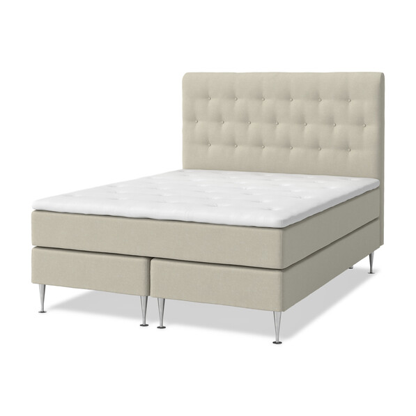 Roma Supreme - Kontinentalsäng, dubbelsäng med bäddmadrass och sänggavel - Beige