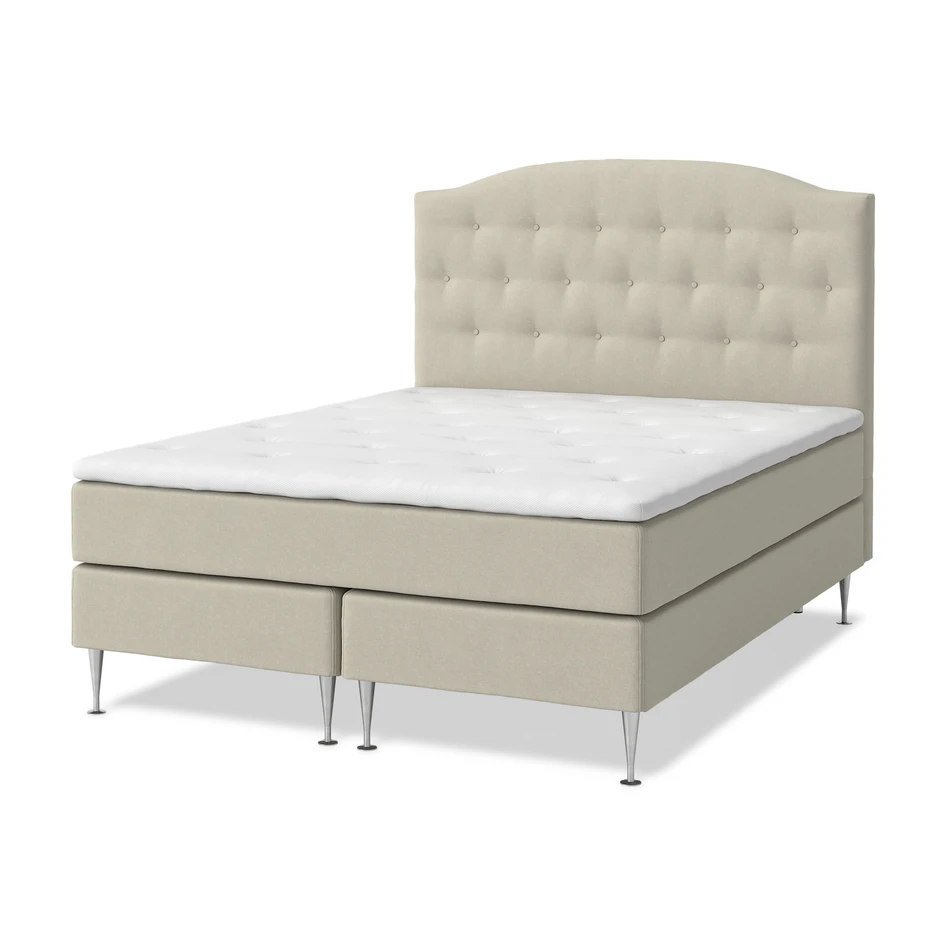 Roma Supreme - Kontinentalsäng, dubbelsäng med bäddmadrass och sänggavel - Beige