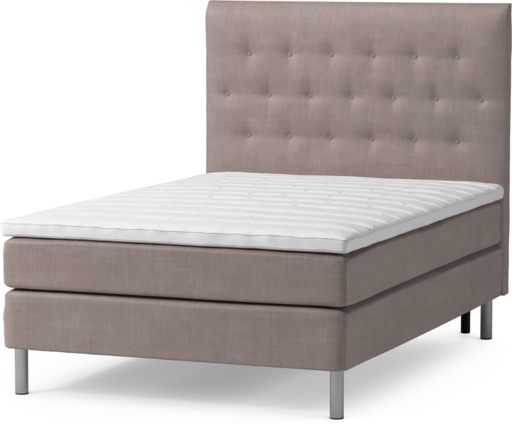 Roma Family - Kontinentalsäng, enkelsäng med bäddmadrass och sänggavel pikerad, B 105-140