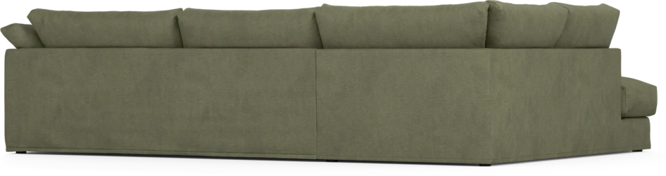 Cherrie - 3-sits soffa med divan vänster, med kappa - Grön