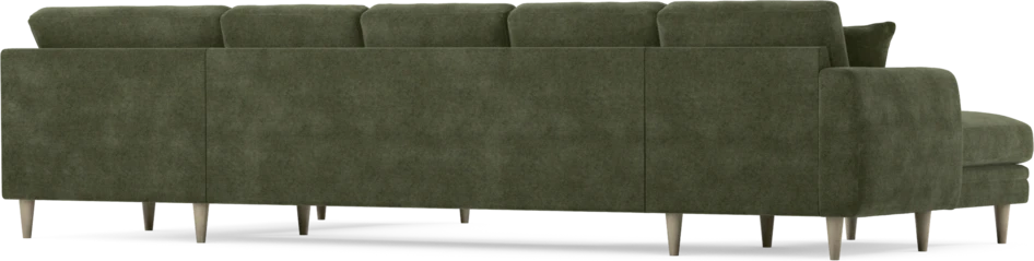 Eden - 3-sits soffa med schäslong vänster och divan höger - Grön