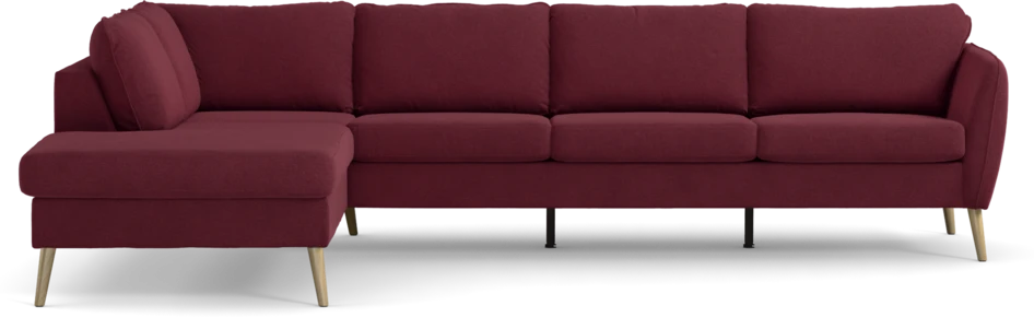 County - 3-sits soffa med divan vänster - Röd