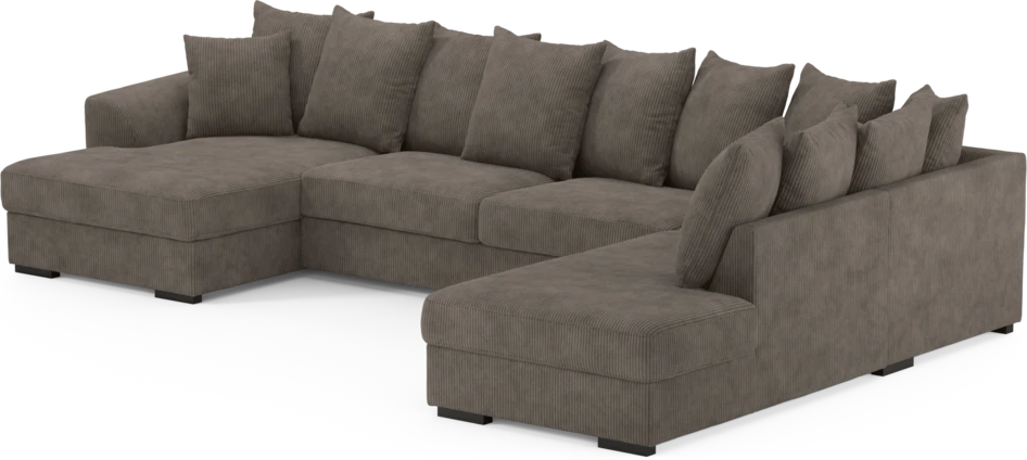 Town - 3-sits soffa med divan höger och schäslong vänster - Brun
