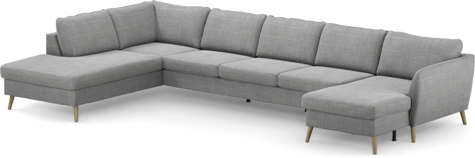 County - 4-sits soffa med divan vänster och schäslong höger - Grå