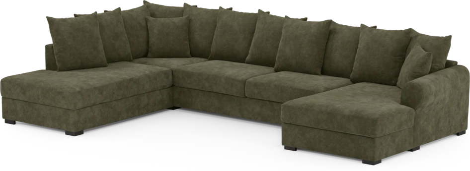 Town - 3-sits soffa med divan vänster och schäslong höger - Grön