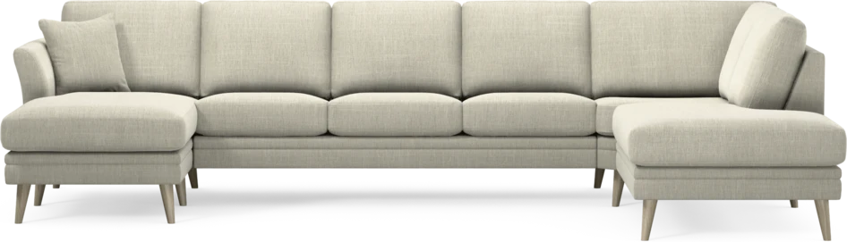 Eden - 3-sits soffa med schäslong vänster och divan höger - Beige
