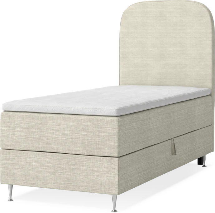 New York, Förvaringssäng, enkelsäng med bäddmadrass, sängben och sänggavel slät