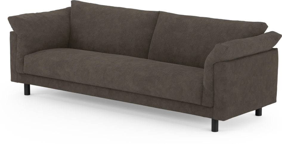 Cherrie - 4-sits soffa, hel dyna, fast klädsel - Brun