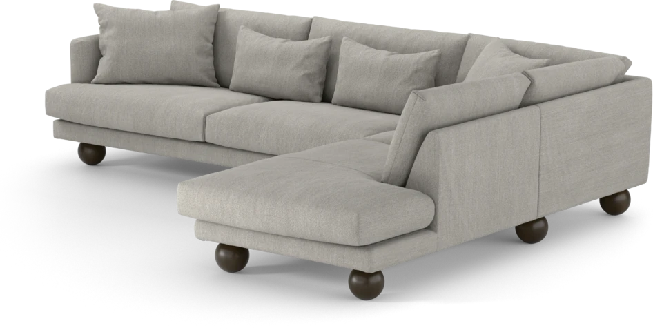 Harper - 3-sits soffa med divan höger - Grå