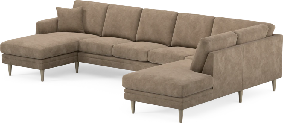 Eden - 3-sits soffa med schäslong vänster och divan höger - Beige