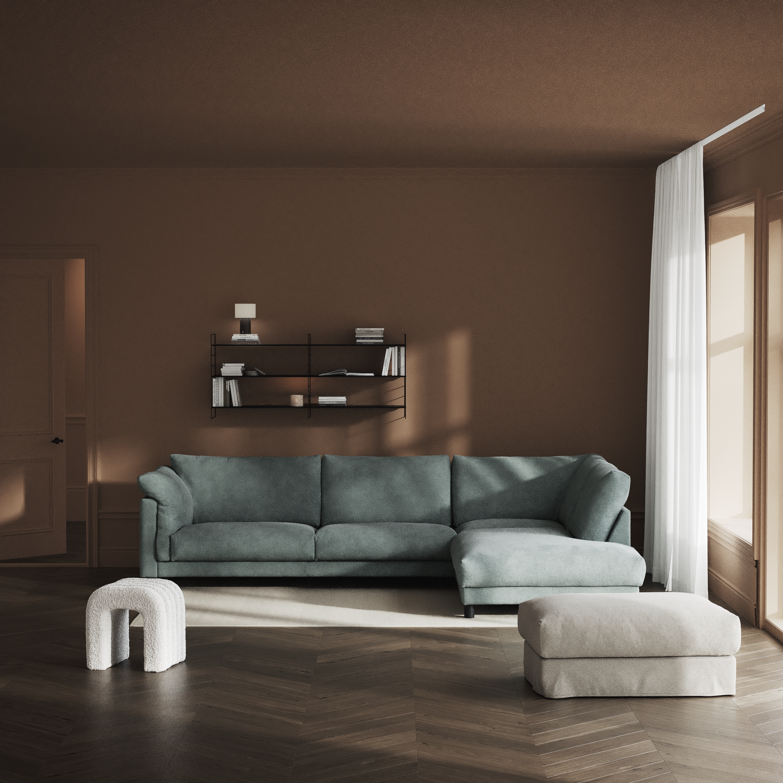 Cherrie - 3-sits soffa med divan höger, fast klädsel - inspiration
