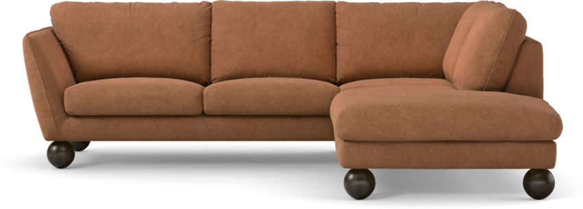 Madison - 2-sits soffa med divan höger - Orange
