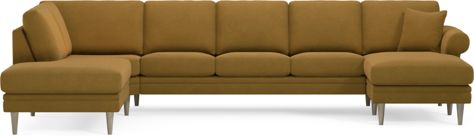 Eden - 3-sits soffa med divan vänster och schäslong höger - Gul