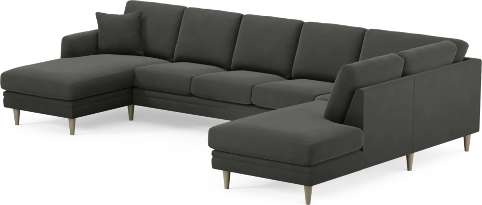 Eden - 3-sits soffa med schäslong vänster och divan höger - Grå