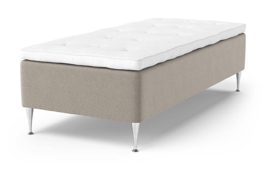 Dream Delux - Ramsäng, enkelsäng med bäddmadrass Sleep Delux vit - Beige