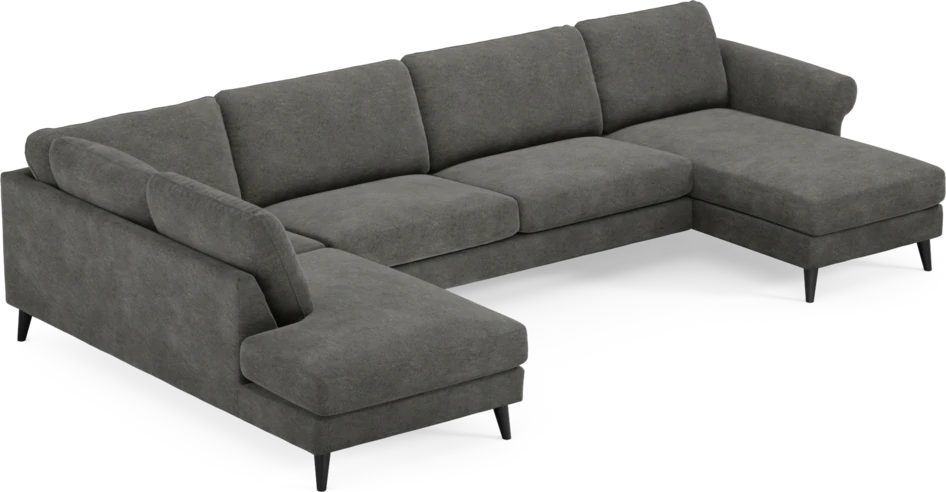 Bridge - 3-sits soffa med divan vänster och schäslong höger - Grå