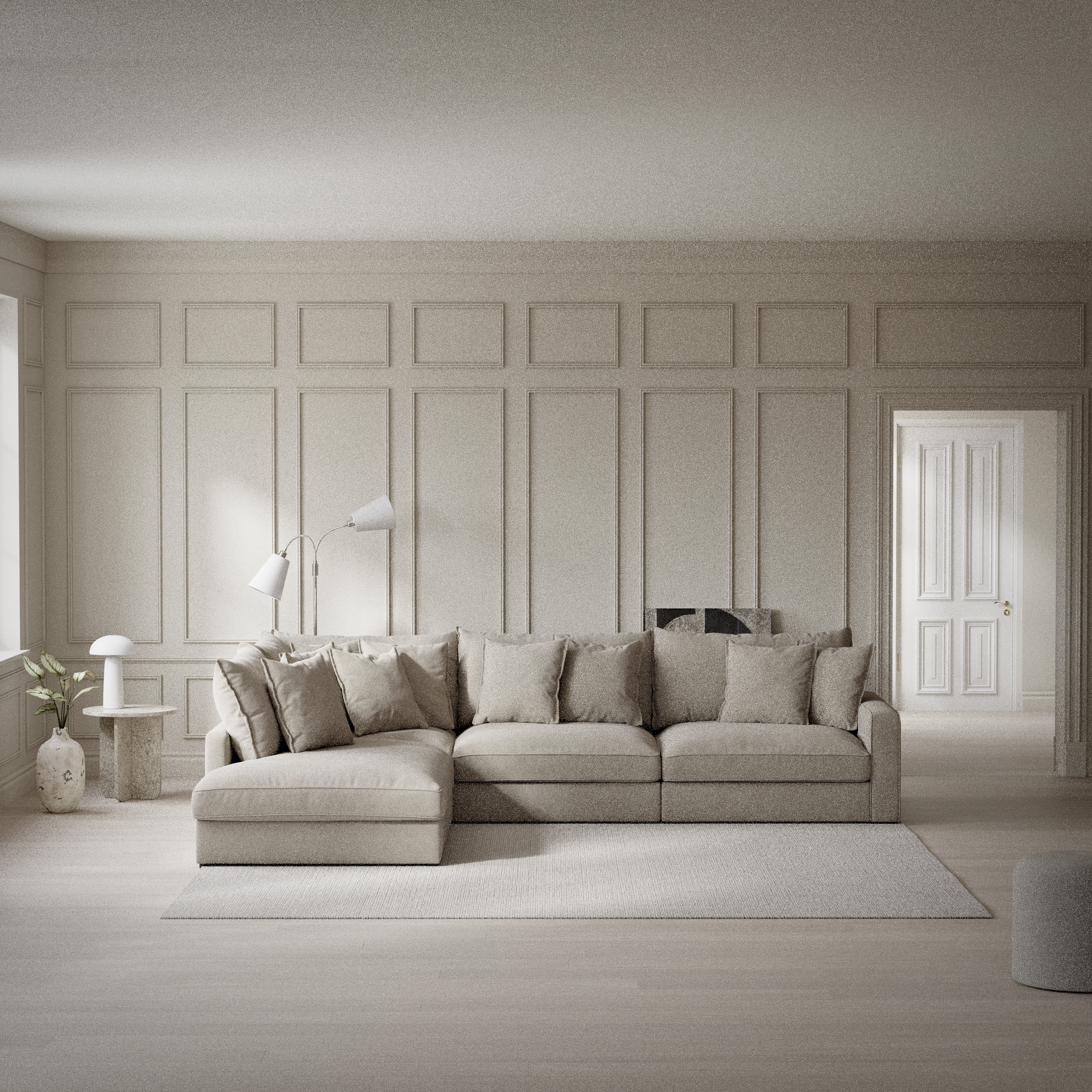 Rossi, 3-sits soffa med divan vänster