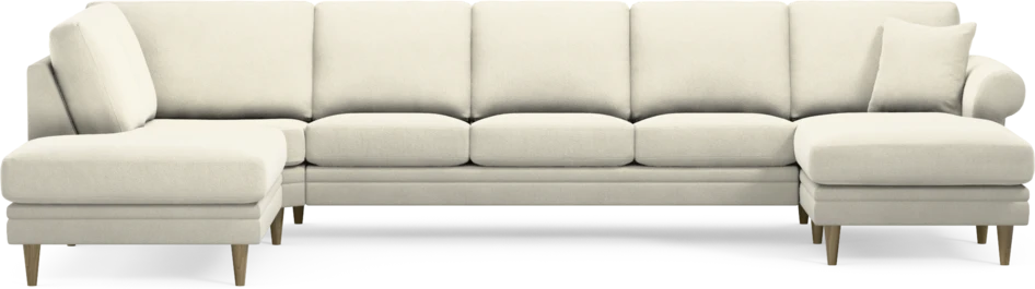 Eden - 3-sits soffa med divan vänster och schäslong höger - Vit