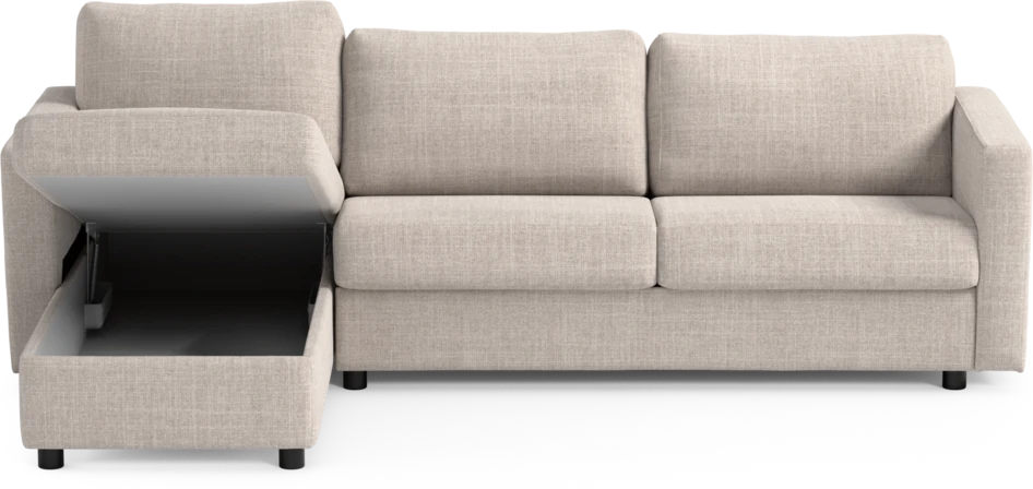 Lindö - Bäddsoffa 2,5-sits med schäslong, vändbar - Beige