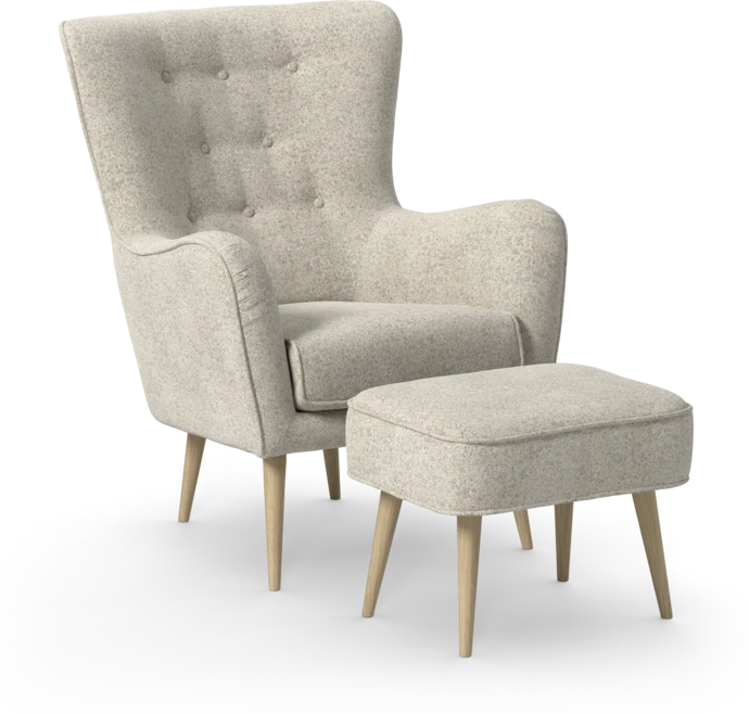 Cordelia, Fåtölj med fotpall