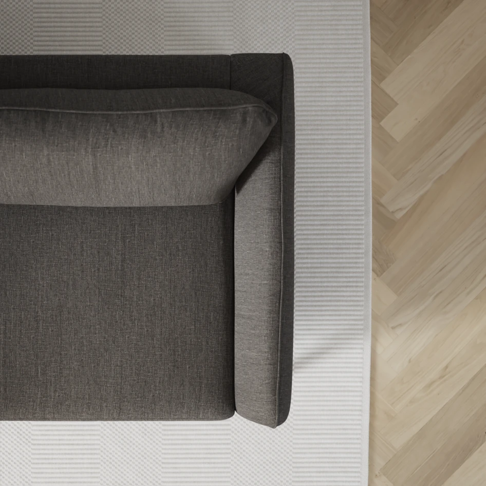 County - 3-sits soffa med divan vänster - Brun