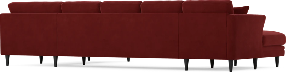 Eden - 3-sits soffa med schäslong vänster och divan höger - Röd
